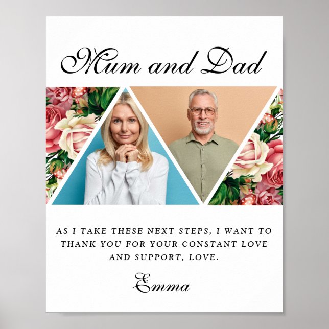 Elegant Parents of the Bride Gift Thank You Gift P Poster (Front)