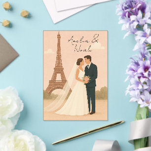 Elegant Paris Wedding Acrylic Invitation – Eiffel