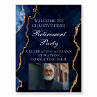 Élégant Parti de retraite Photo Marine Blue Gold