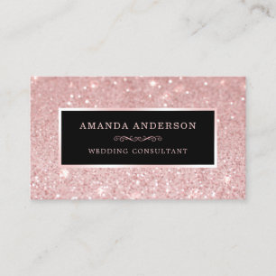 Élégant Parties scintillant rose Carte de visite