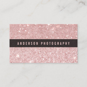 Élégant Parties scintillant rose Carte de visite