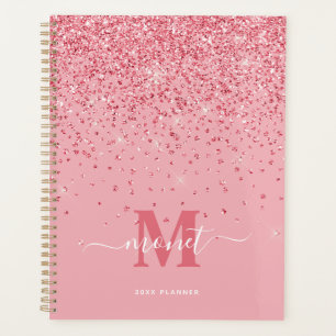 Élégant Parties scintillant rose Nom monographique
