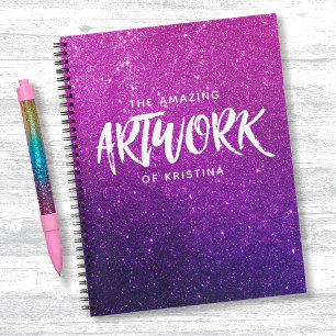 Élégant Parties scintillant rose violet Carnet de 