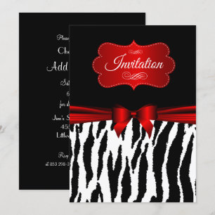 Elegant Party Celebration - Zebra Invitation