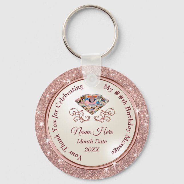 Elegant Party Favours for Adults, Birthday, Weddin Keychain (Front)