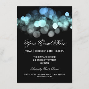 Elegant Party Invitation Blue Black