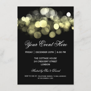 Elegant Party Invitation Gold Black