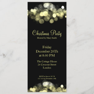 Elegant Party Invitation Gold Shimmering Lights