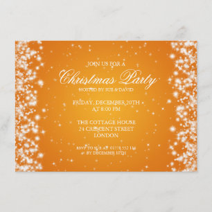 Elegant Party Sparkle Orange Invitation