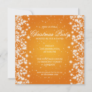 Elegant Party Sparkle Orange Invitation