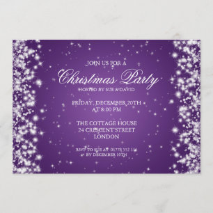 Elegant Party Sparkle Purple Invitation