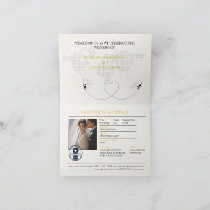 elegant  passport wedding invitation