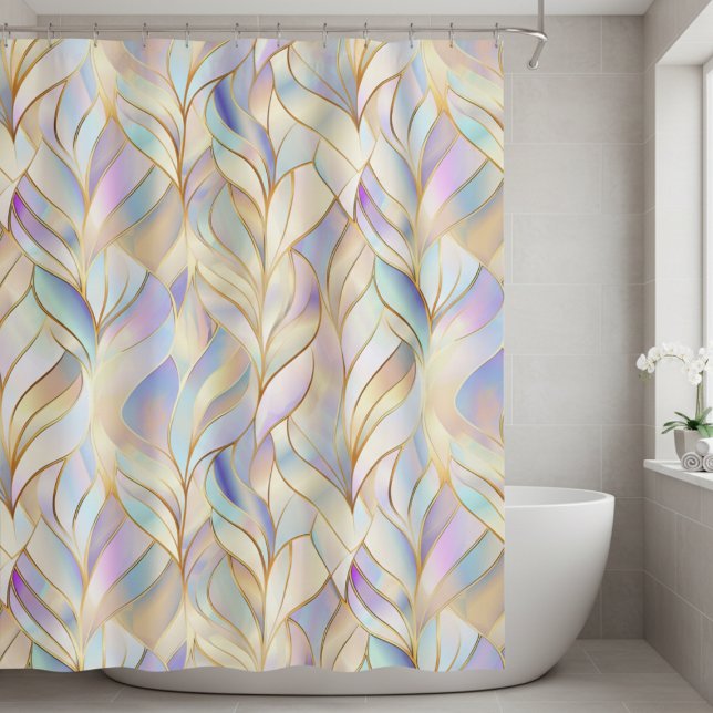 Elegant Pastel Abstract (elegant iridescent abstract shower curtain)