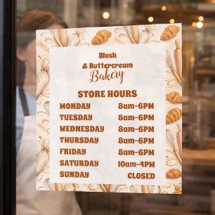Elegant Pastel Bakery Branding Window Cling