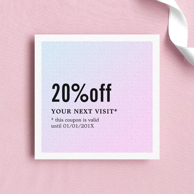 Élégant Pastel Blanc Moderne Coupon de Beauté (Créateur téléchargé)