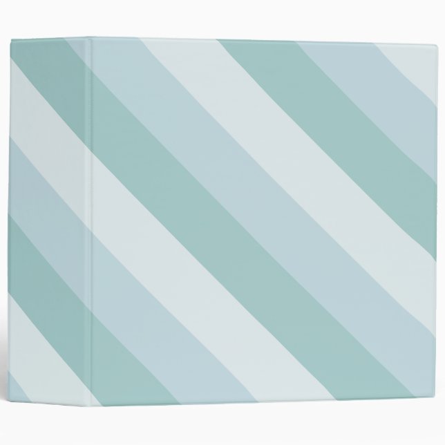Elegant Pastel Blue Green Colours Striped Template Binder (Front/Spine)