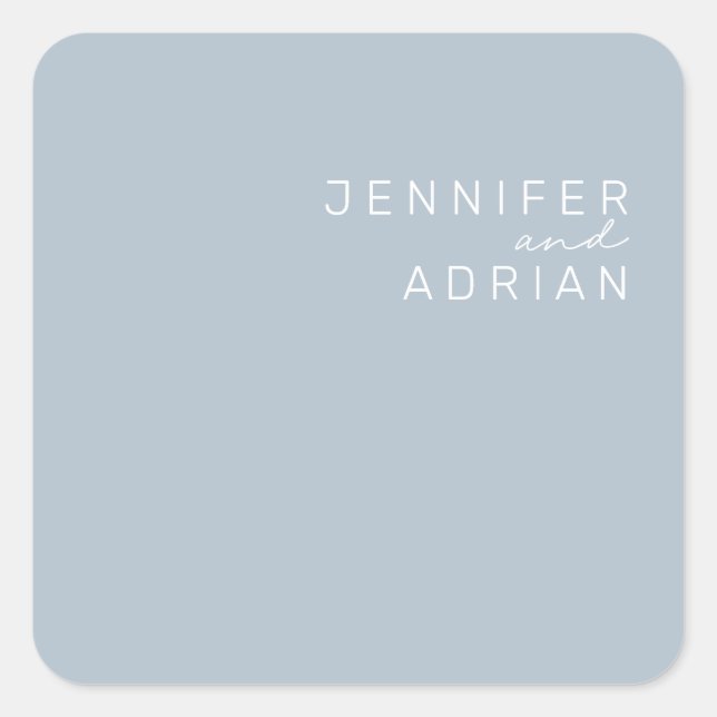 Elegant Pastel Blue Minimal ﻿Modern Envelope Seals (Front)