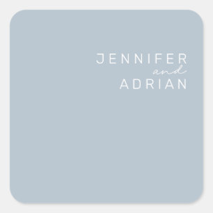 Elegant Pastel Blue Minimal Modern Envelope Seals