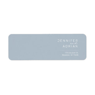 Élégant Pastel Blue Minimal Modern Return Adresse