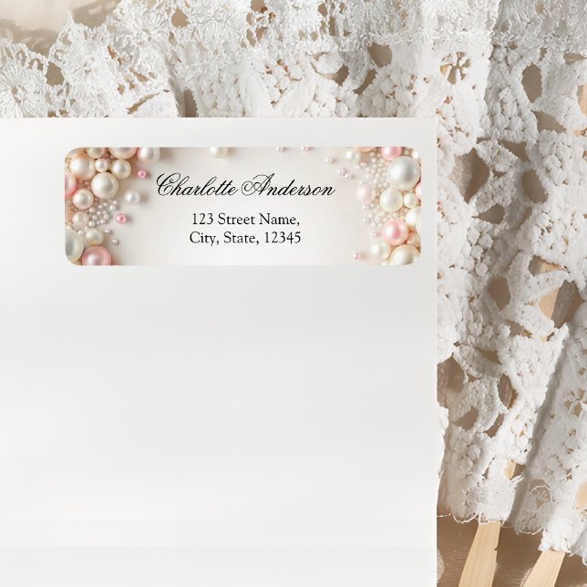 Élégant Pastel Blush Pearls Fête des mariées Retou (Créateur téléchargé)