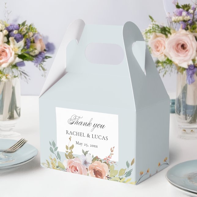 Elegant Pastel Boho Floral Calligraphy Favor Box (Creator Uploaded)