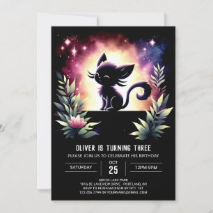 Elegant Pastel Cat Birthday Invitation