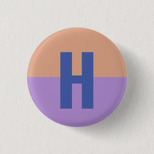 Elegant Pastel Colorblock Monogram Initial Letter 1 Inch Round Button