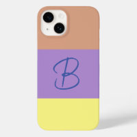 Elegant Pastel Colorblock Monogram Initial Letter