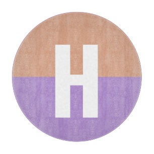 Elegant Pastel Colorblock Monogram Initial Letter Cutting Board