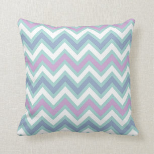 Elegant Pastel Colourful Retro Chevron Pattern Throw Pillow