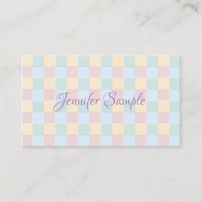 Elegant Pastel Colours Modern Simple Trend Templat Business Card (Front)