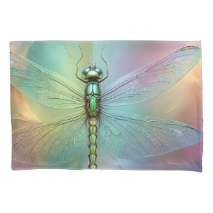 Elegant Pastel Dragonfly Fractal Art, Pillowcase
