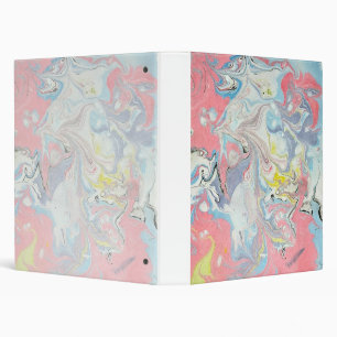 Elegant Pastel Ebru Abstract Art Binder