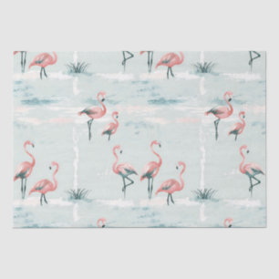 Elegant pastel flamingo pattern tissue paper