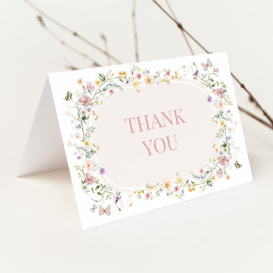 Élégant Pastel Fleurs sauvages Blank Mariage Merci