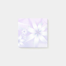 Elegant Pastel Floral Abstract | White Purple