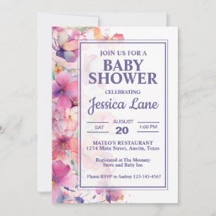 Elegant Pastel Floral Baby Shower Invitation