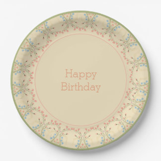 Elegant Pastel Floral Paper Plate