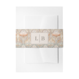 Elegant Pastel Floral Pattern Invitation Belly Band