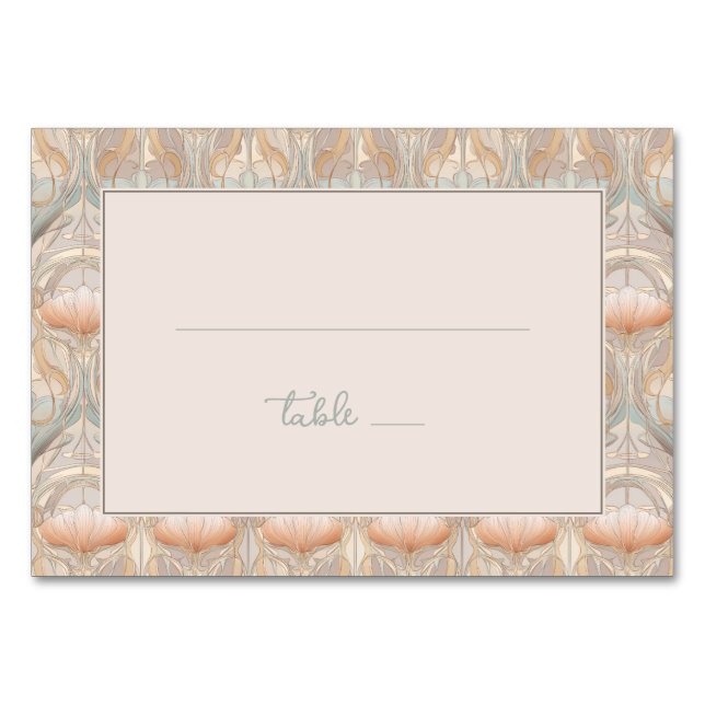 Elegant Pastel Floral Table Number (Front)