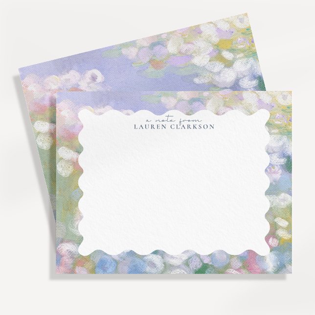 Elegant Pastel Floral Wavy Note Card (Creator Uploaded)
