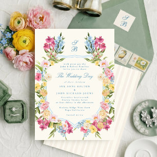 Elegant Pastel Floral Wedding Invitation