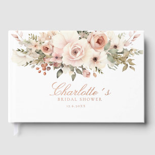Elegant pastel flower bouquet Bridal Shower Guest Book