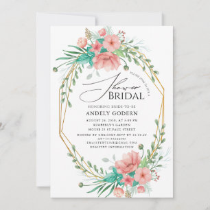  Elegant Pastel Flower Bridal Shower Invitation
