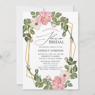  Elegant Pastel Flower Bridal Shower Invitation