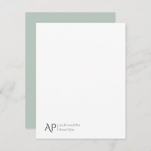Elegant Pastel Green Custom Name Personal Card