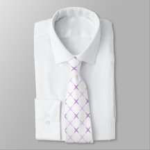 Elegant Pastel Lavender Geometric Star Neck Tie
