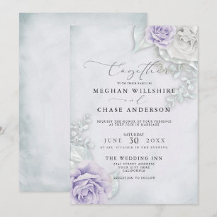 Elegant Pastel Lilac Roses Invitation