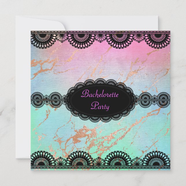 ELEGANT Pastel marble BACHELORETTE PARTY INVITE (Front)