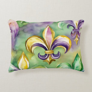 Elegant Pastel Mardi Gras  Accent Pillow